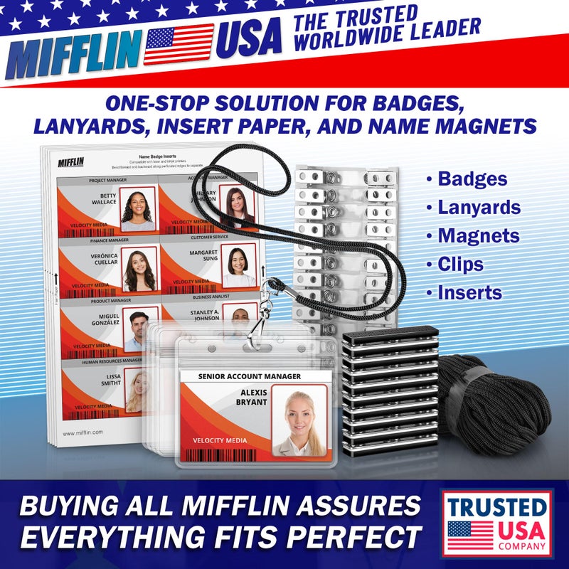 Mifflin-USA Passport & Card Holders (Clear, 4x6 Inches, 100 Pack), Extra Large ID Name Badge Holder, Zipperless Vertical Plastic Card Holders - Image 5